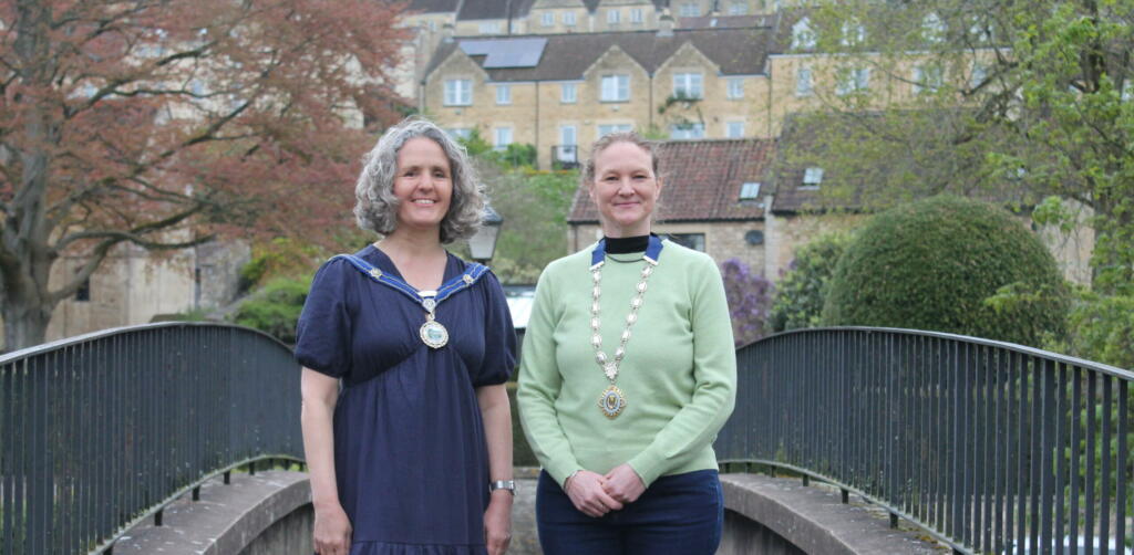 (left to right) Councillor Katie Vigar, Mayor of Bradford on Avon and Deputy Mayor, Councillor Emma Franklin