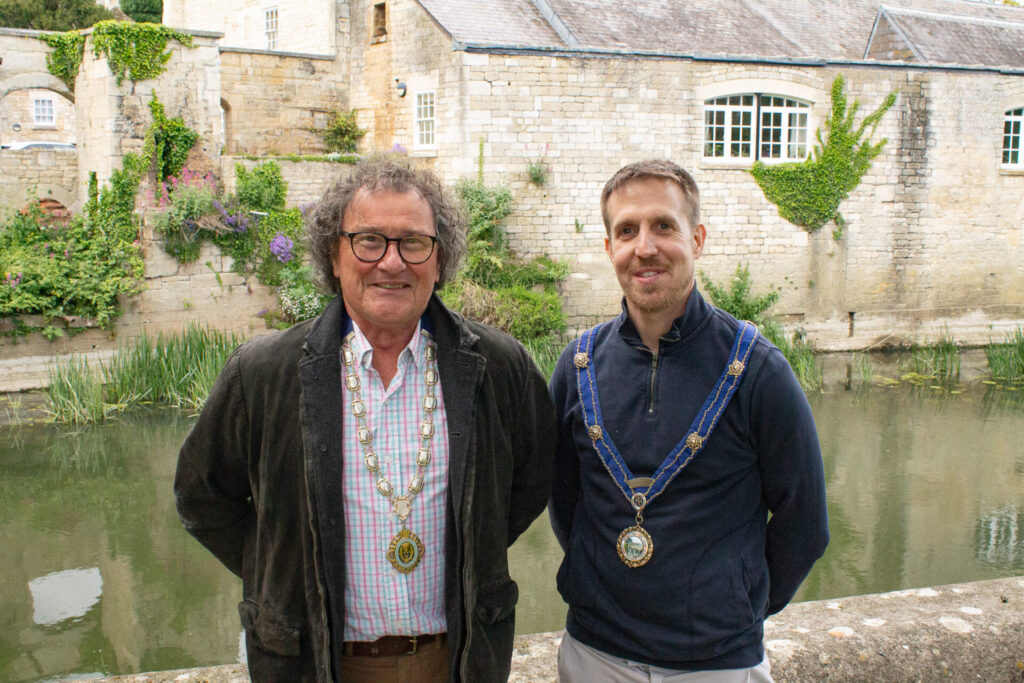 Deputy Mayor Councillor Kevin Elliott and Mayor, Councillor Sam Blackwell in Westbury Garden, Bradford on Avon